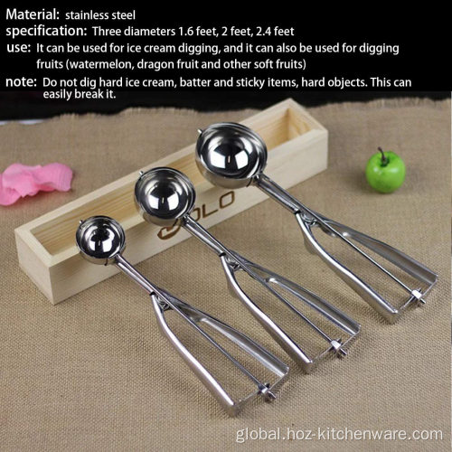 Three Size Stainless Steel Scoop Stainless Steel Ice Cream Scoop 4-6cm Supplier